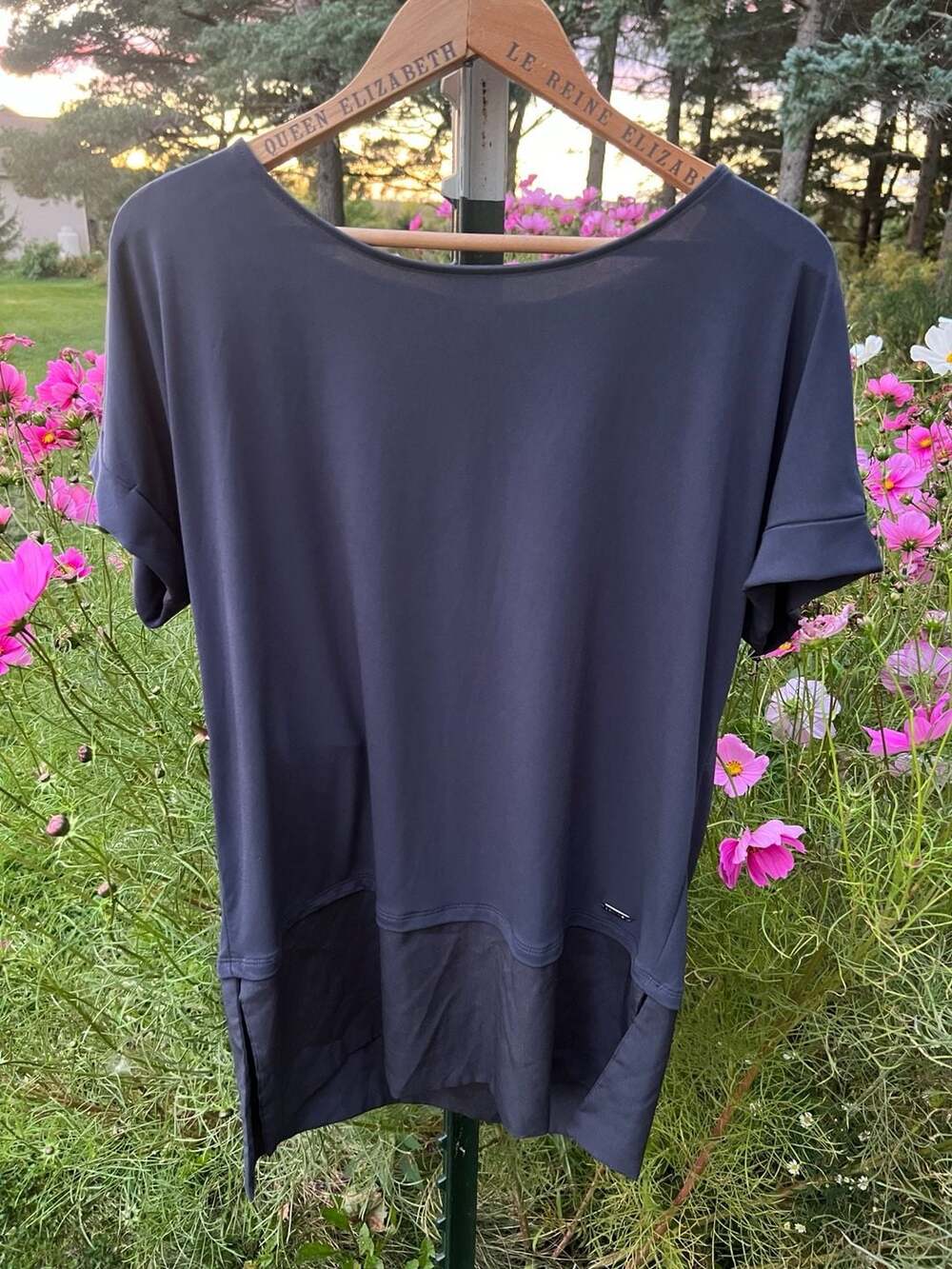Calvin Klein Short Sleeve Tunic Size S Navy Blue